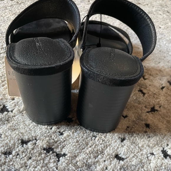Chic Black Heeled Sandals strap slides - Picture 5 of 10